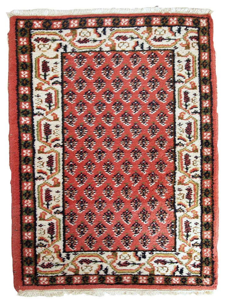 Handmade vintage Indi-Seraband rug 2' x 2.9' (62cm x 90cm) 1970s