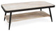 Industrial Style Distressed Whitewash And Gray Coffee Table