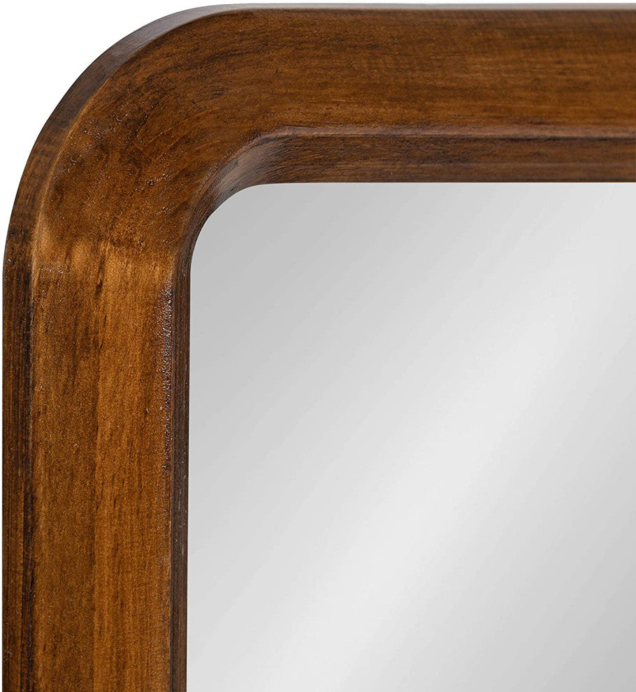 Mid-Century Panel Wood Framed Wall Mirror