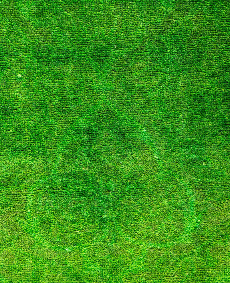 Overdyed One-of-a-Kind Hand-Knotted Area Rug Green, 3' 2" x 3' 7"