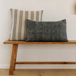 Natural Harmony Nettlesolid Pillow, Black, 24"x14"