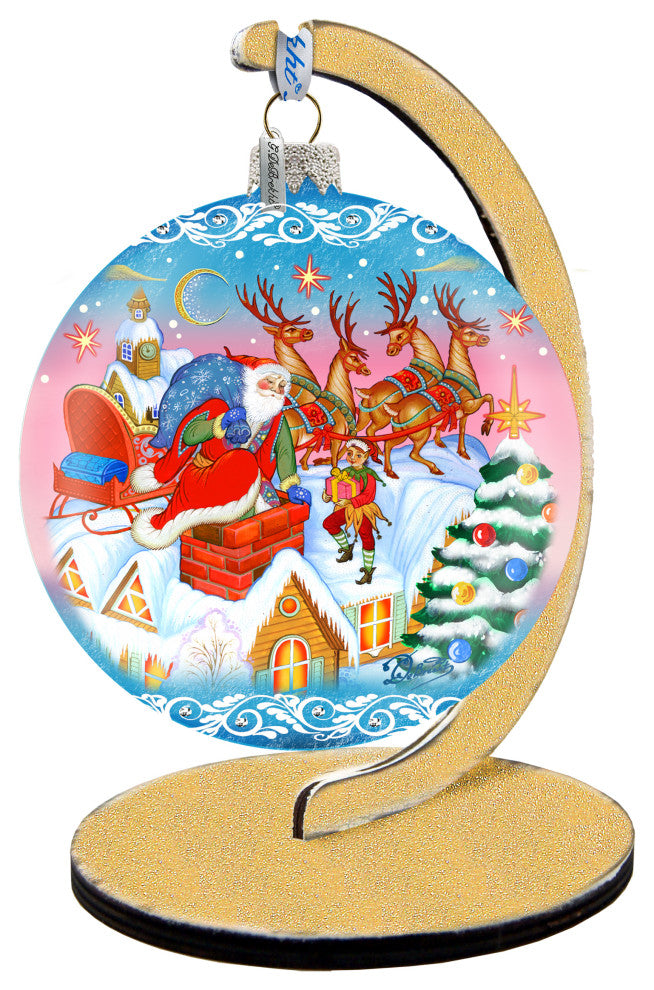 Hand Painted Scenic Glass Ornament Special Delivery Ball, Limited Edition