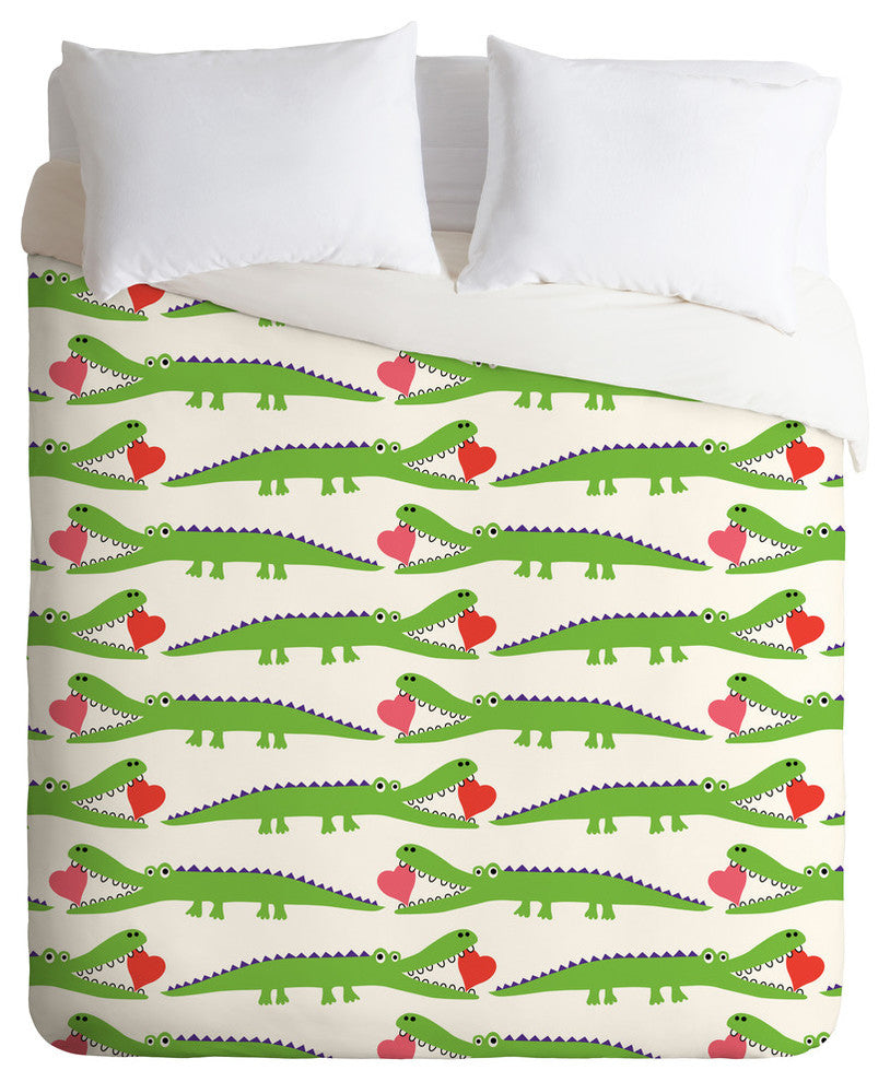 Deny Designs Andi Bird Alligator Love Duvet Cover - Lightweight