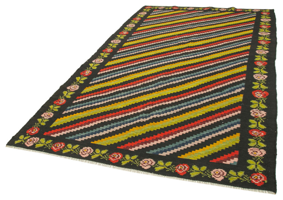 Rug N Carpet - Handmade Bessarabian 5' 8'' x 10' 2'' Antique Rose Kilim Rug