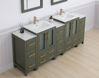 Vanity Art Freestanding Bathroom Vanity Set with Ceramic Top & Mirror