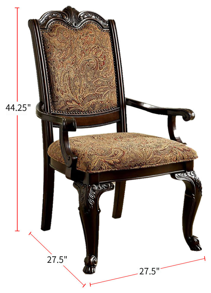 Pattern Dining Chair, Brown Cherry, Arm Chair