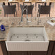 ALFI brand AB532-W 33 Inch  White Single Bowl Fluted Fireclay Farm Sink