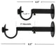 Adjustable Curtain Rod Bracket, 1 1/8"-1 1/4", Black, Single