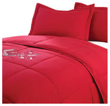 Lotus Home Water and Stain Resistant Microfiber Comforter Mini Set, Red, Full/Qu