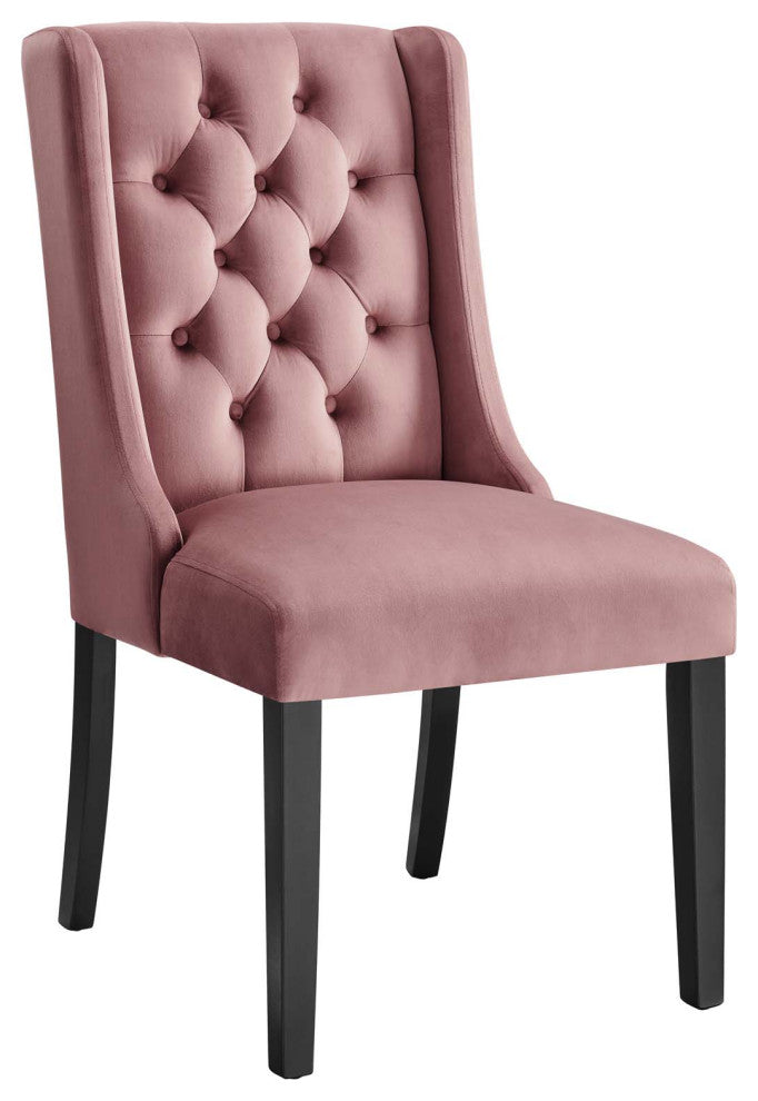 Baronet Performance Velvet Dining Chairs, Set of 2, Dusty Rose