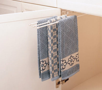 Rev-A-Shelf Towel Bar 3 Prong Pullout, White