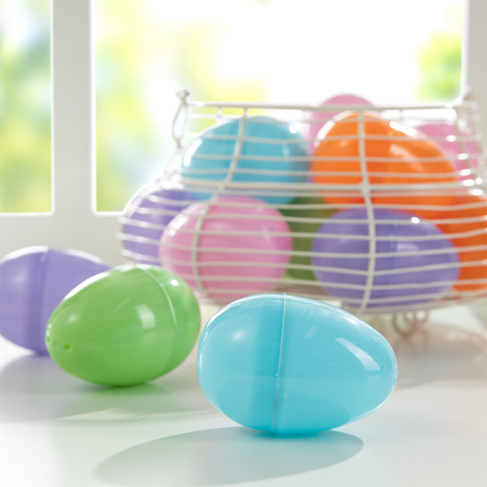 3"H Easter Plastic Fillable Eggs, 60-Pack