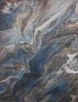 Orlando Contemporary Abstract Area Rug, Navy, 9'x12'