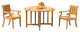 3-Piece Set, 48" Butterfly Table, 2 Giva Chairs, Sunbrella Cushion, Dove Cameo