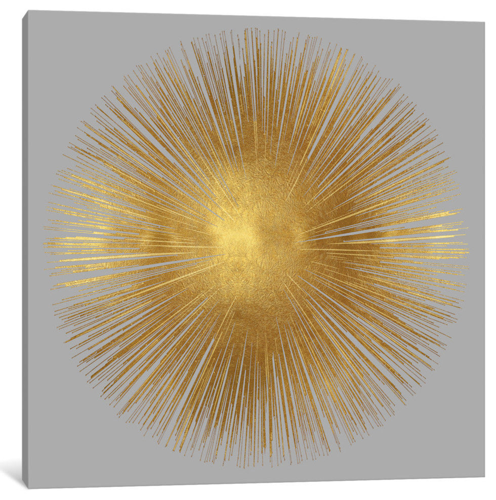 "Sunburst On Grey I" by Abby Young, Canvas Print, 37"x37"