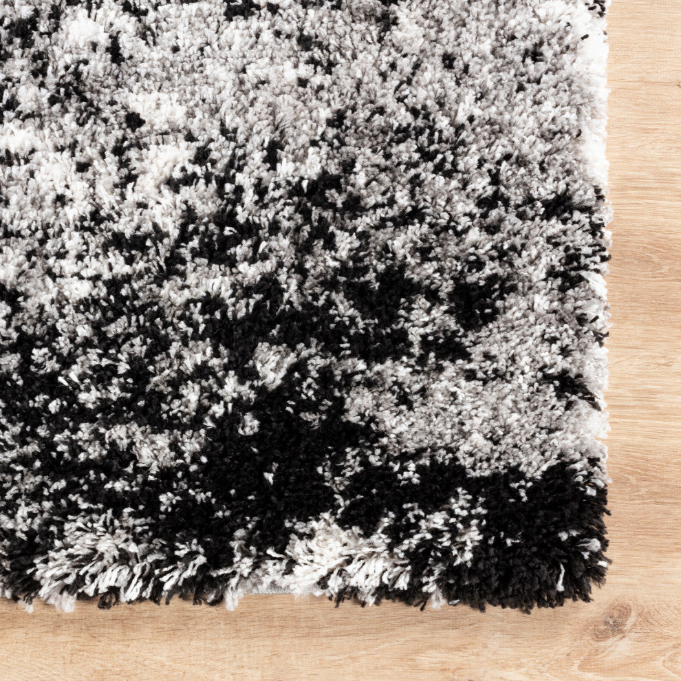 Shag Ridley Gray/Black Rug, Gray, 7'10"x10'