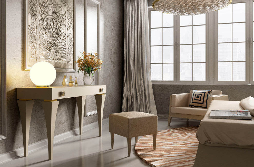 T06 Bedroom Make-up Vanity 55", Beige and Gold, Matte Finish