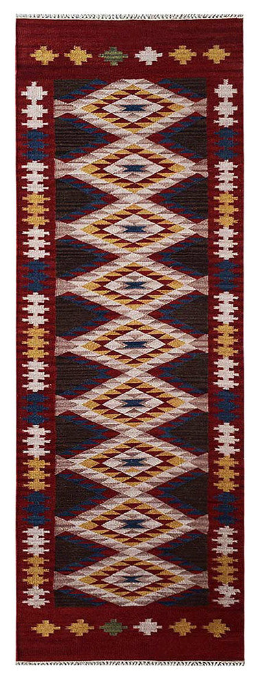 HAND WOVEN FLAT WEAVE KILIM WOOL ECO-FRIENDLY AREA RUGS-Contemporary,Multicolor