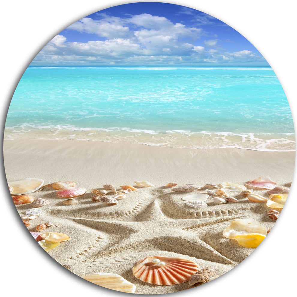 Caribbean Sea Starfish, Beach And Shore Round Wall Art, 11"