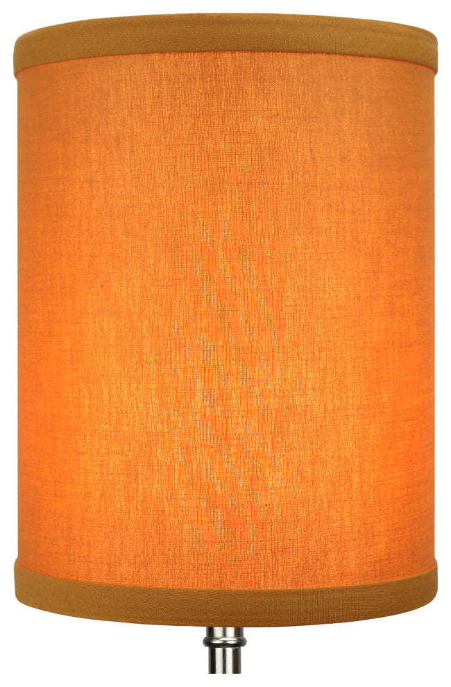 Fenchel Shades 6"x6"x8" Bulb Clip Attachment Drum Lamp Shade, Linen Gold