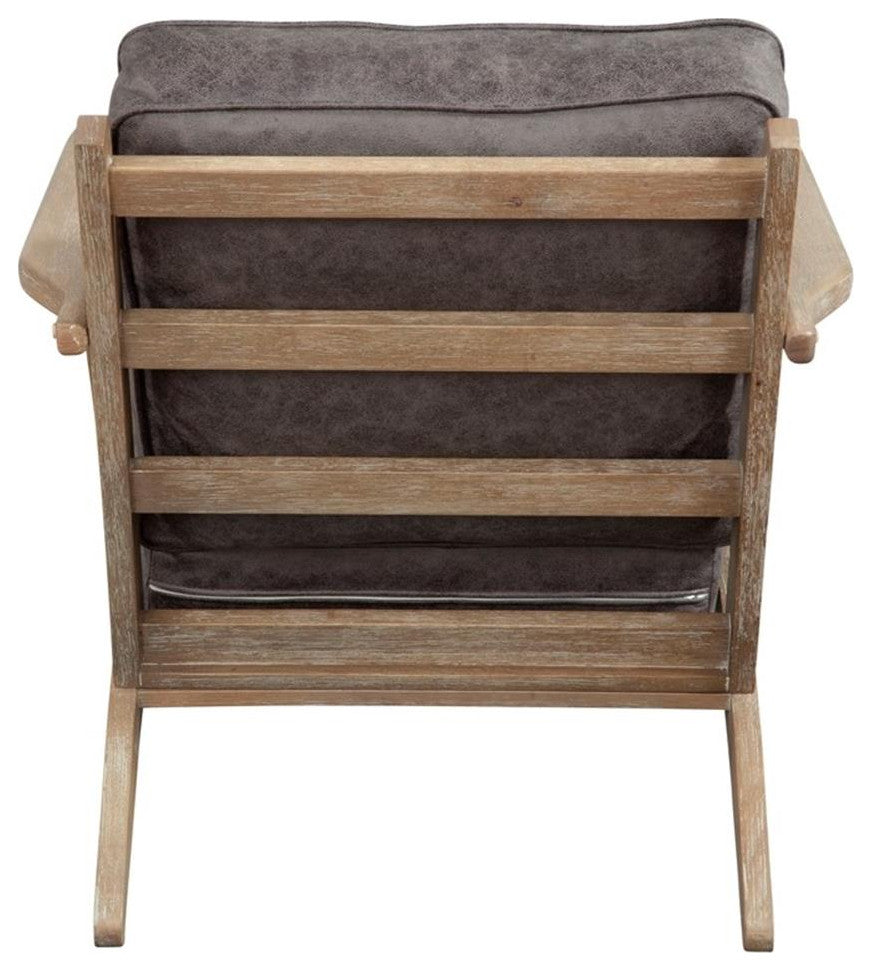 Alpine Furniture Artica Wood Lounge Chair in Gray