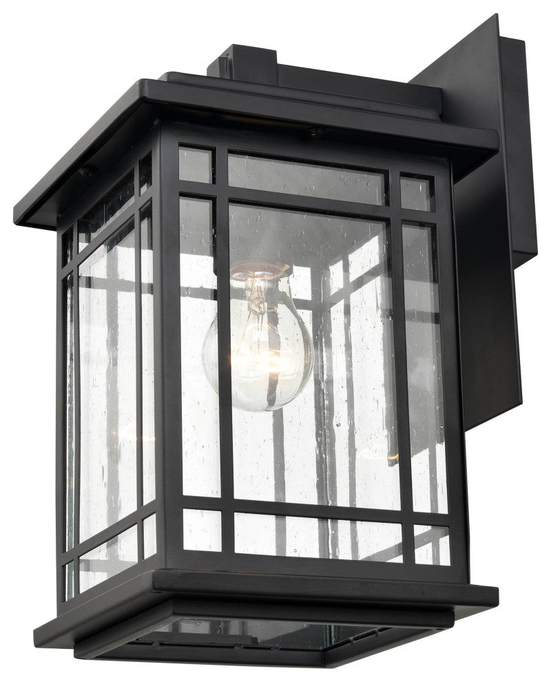 1 Light 7 in. Powder Coat Black Outdoor