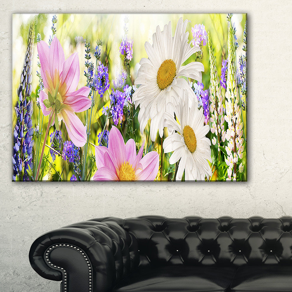 "Wild Flowers Field at Sunset" Photography Wall Art, 40"x20"