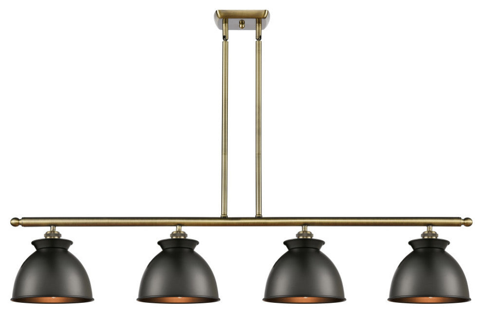 Innovations 516-4I-AB-M14-BK-LED Adirondack 4 Light Island Light, Antique Brass