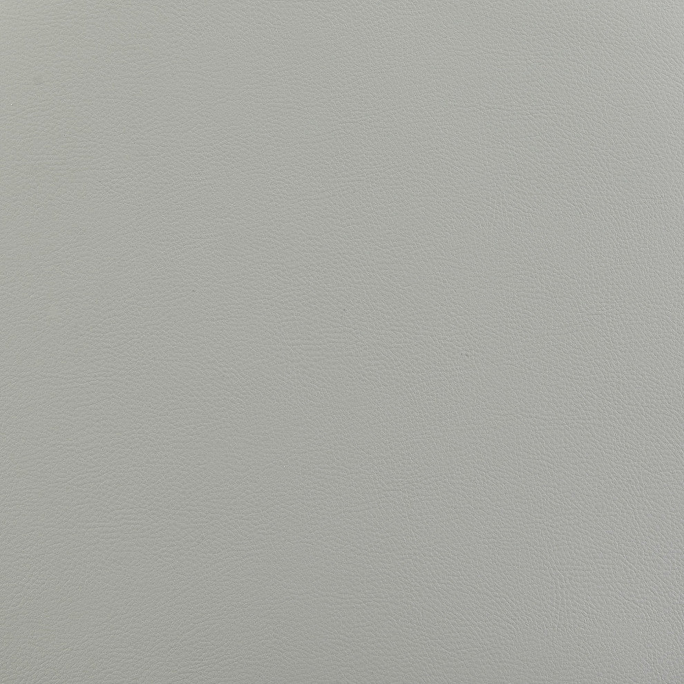 Nolagam Swivel Bar Stool, Brushed Stainless Steel With Light Gray Faux Leather