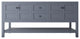 CastelloUSA Alicia 72" Freestanding Vanity, Base Only, Gray, Black Handles