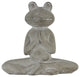 Cement Meditating Frog Figurine, Concrete Gray