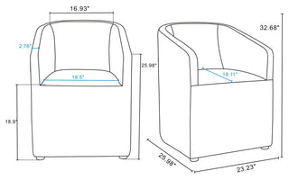 Manhattan Comfort Anna Round Dining Armchair