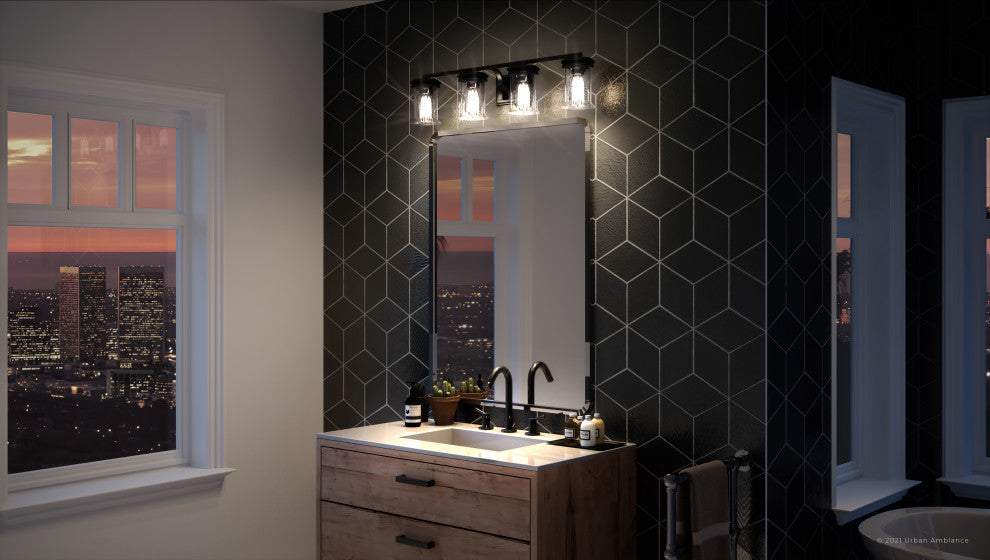 Luxury French Country Bath Vanity Light, Midnight Black, UHP3771