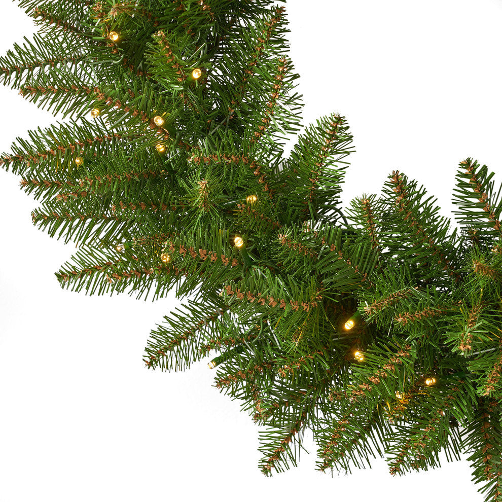 24" Fraser Fir Pre-Lit Warm White LED Artificial Christmas Wreath