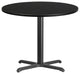 36'' Round Black Laminate Table Top with 30'' x 30'' Table Height Base