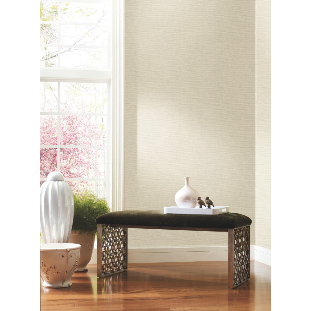 Beige Textile Sisal Grasscloth Wallpaper