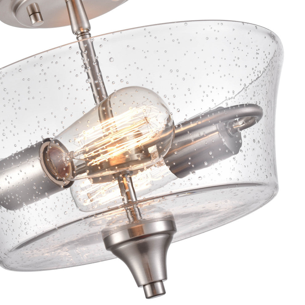 Caily Collection 2-LIght 11" Brushed Nickel Semi-Flush