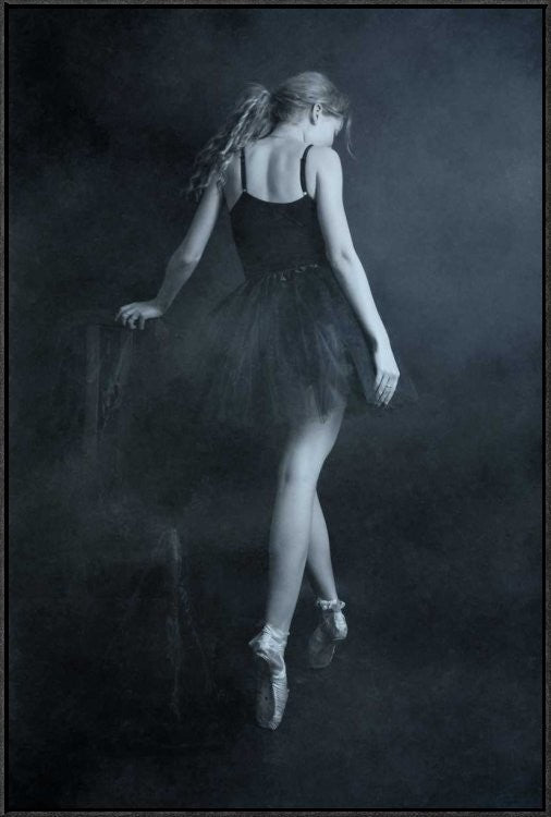 "On Tip Toes" Framed Canvas Giclee by Olga Mest, 25x37"