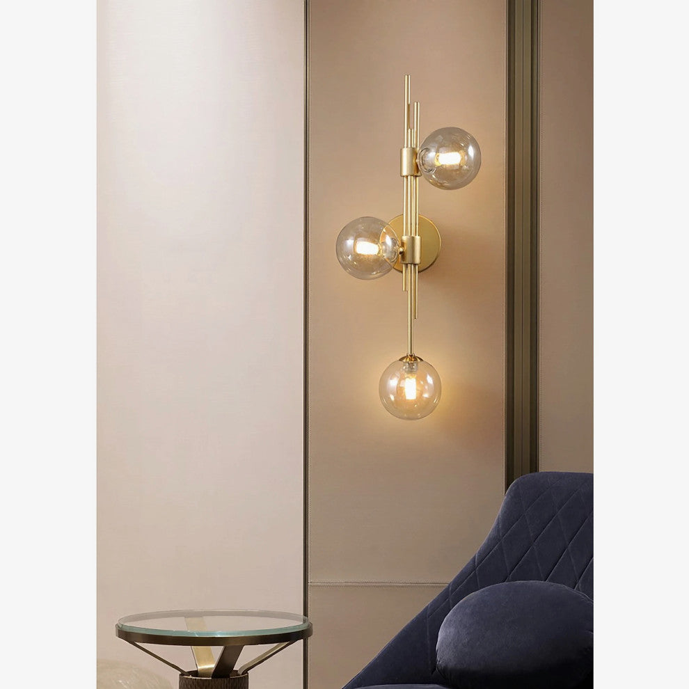 Mieres | Luxury Minimalist Glass LED Wall Lamp, Red + White, Right