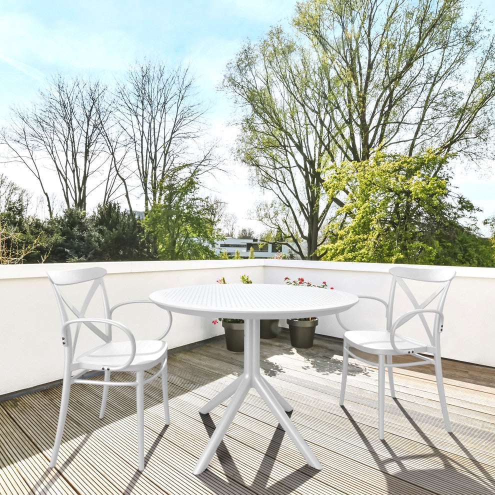 Sky Round Dining Table 42" Black, White