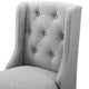 Counter Stool Chair, Set of 2, Fabric, Wood, Gray, Modern, Bar Pub Bistro