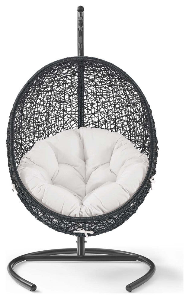 Swing Lounge Chair, Sunbrella, Black White, Modern, Outdoor Patio Balcony Garden
