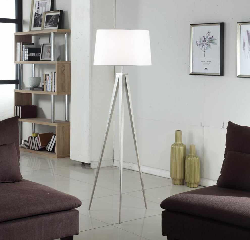 Artiva Hollywood 63" Brushed Nickel Tripod Floor Lamp