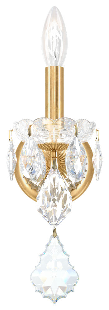 Schonbek 1701-22, 1 Light Crystal Sconce In Heirloom Gold