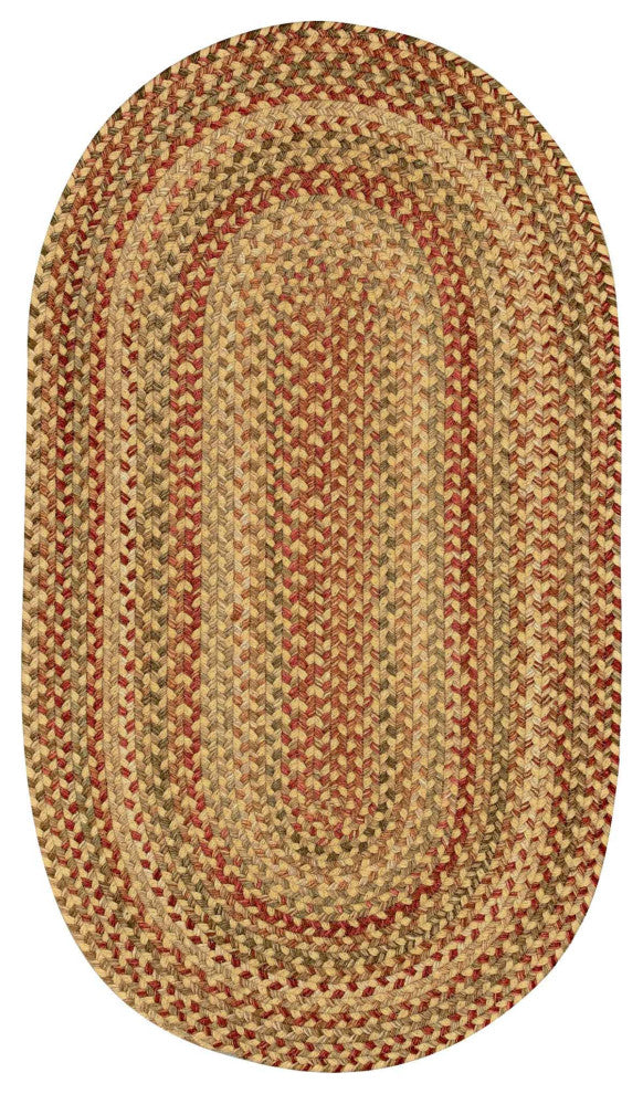 Capel Manchester Gold Hues 0048_100 Braided Rugs - 5' X 8' Oval