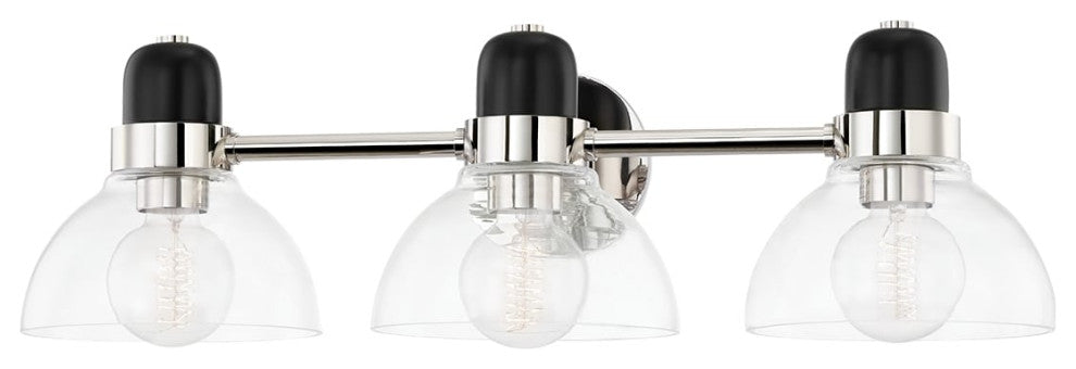 Camile 3-Light Bath Bracket, Polished Nickel