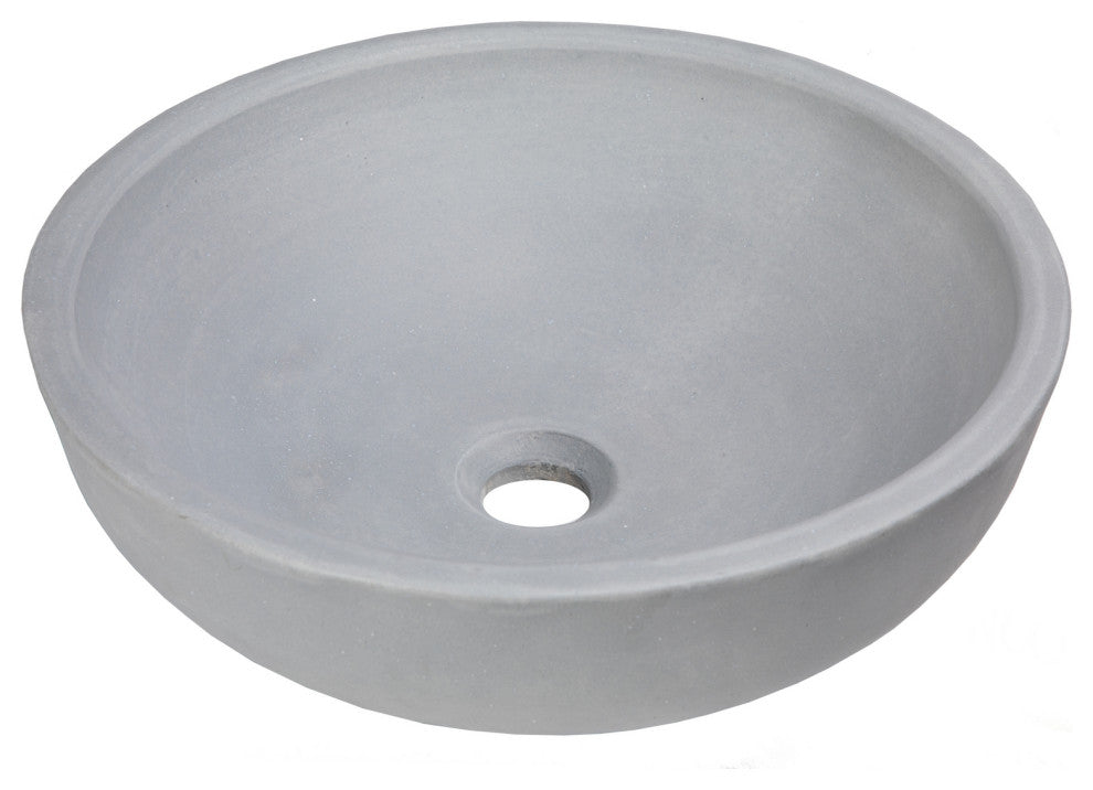 Eden Bath EB_N004LG 16-in Concrete Round Vessel Sink - Light Gray