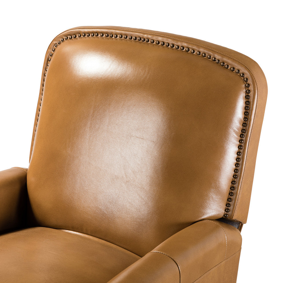 Genuine Leather Cigar Recliner, Home Theater Seating, Set of 2, Camel