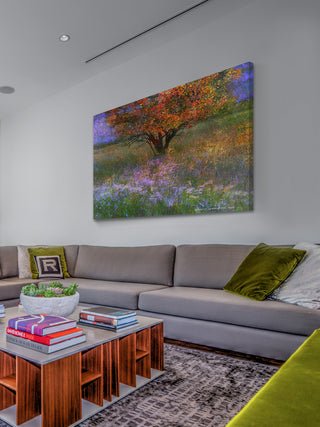 "Lone Tree Flowered Meadow" Print on Canvas by Chris Vest