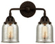 Small Bell Bath Vanity Light, Oil Rubbed Bronze, Silver Plated Mercury